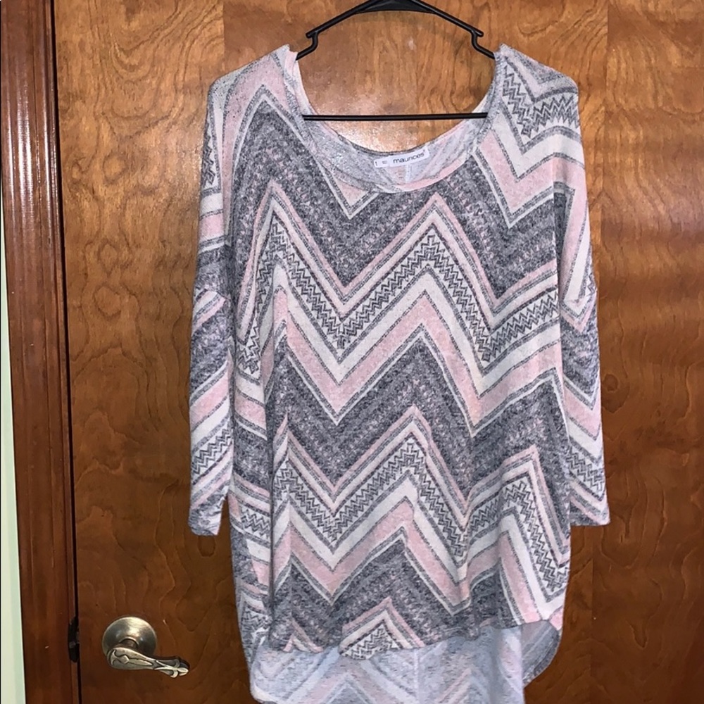 knitted chevron top size: 1X
